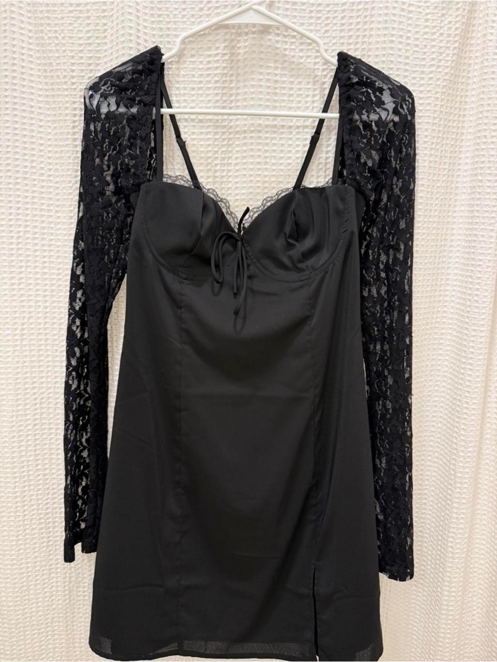 Princess Polly Black Lace Sleeve Mini Dress